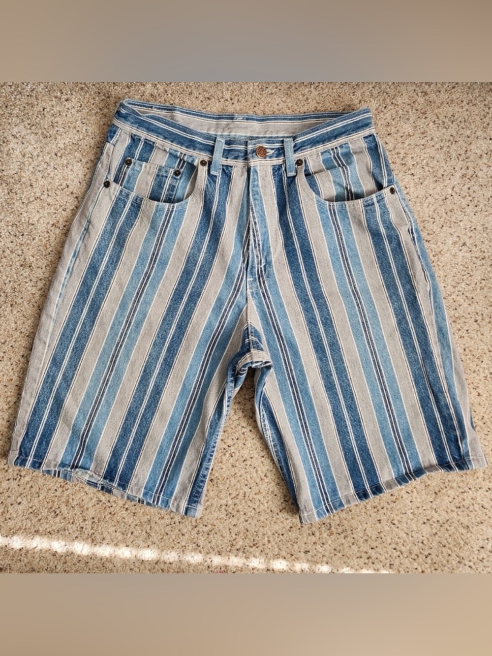 Arizona Jean Company Vintage Striped Jean Shorts